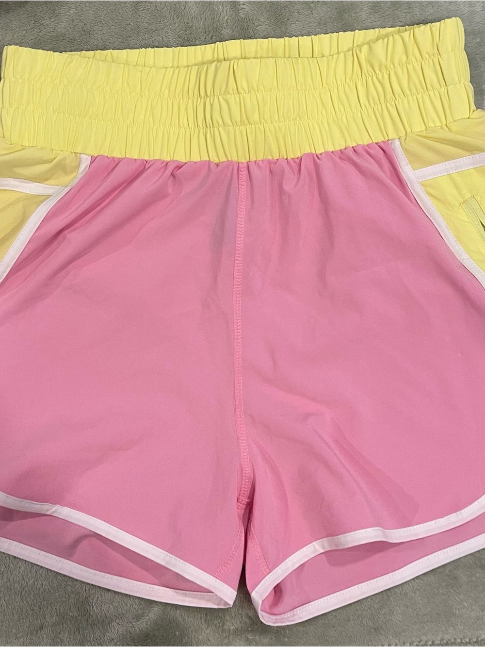 Beach Riot Pink and Yellow Athletic Shorts